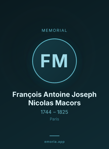 Memorial portrait of François Antoine Joseph Nicolas Macors