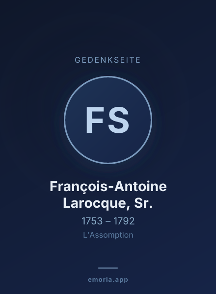 Gedenkportrait von François-Antoine Larocque, Sr.