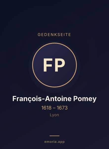 Gedenkportrait von François-Antoine Pomey