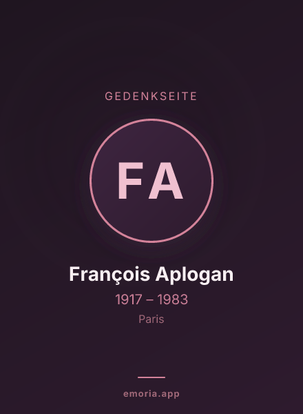 Gedenkportrait von François Aplogan