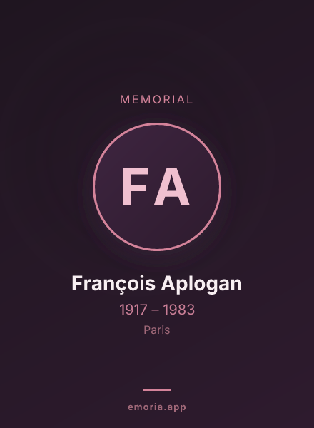 Memorial portrait of François Aplogan