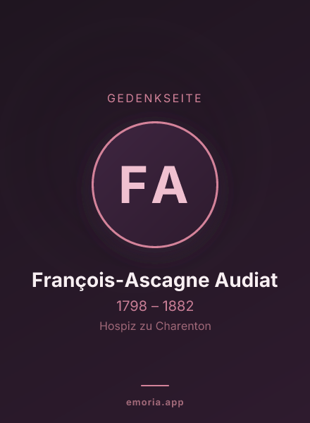 Gedenkportrait von François-Ascagne Audiat