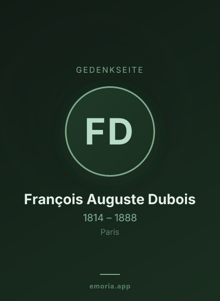 Gedenkportrait von François Auguste Dubois