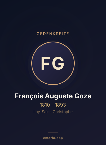 Gedenkportrait von François Auguste Goze