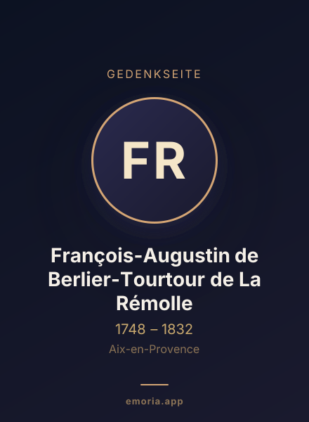 Gedenkportrait von François-Augustin de Berlier-Tourtour de La Rémolle