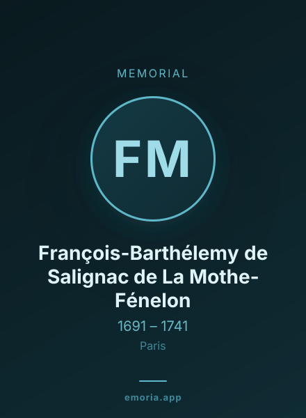 Memorial portrait of François-Barthélemy de Salignac de La Mothe-Fénelon