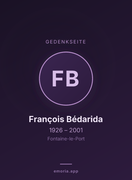 Gedenkportrait von François Bédarida