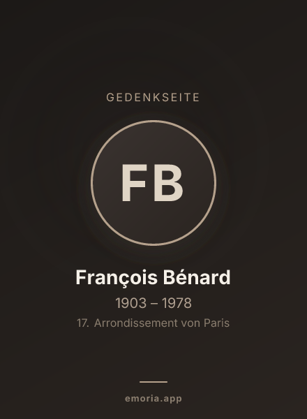 Gedenkportrait von François Bénard