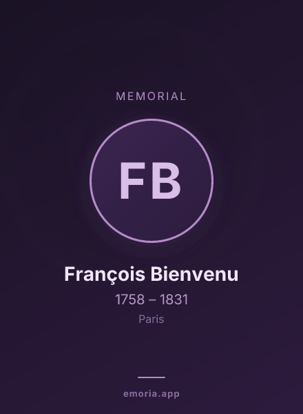 Memorial portrait of François Bienvenu