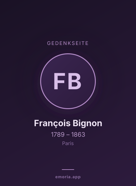 Gedenkportrait von François Bignon