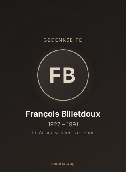 Gedenkportrait von François Billetdoux