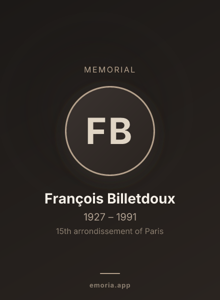Memorial portrait of François Billetdoux