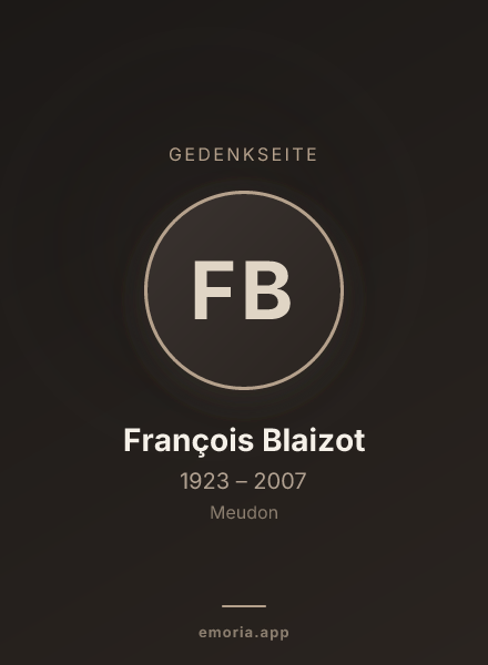 Gedenkportrait von François Blaizot