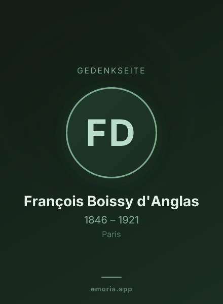 Gedenkportrait von François Boissy d'Anglas