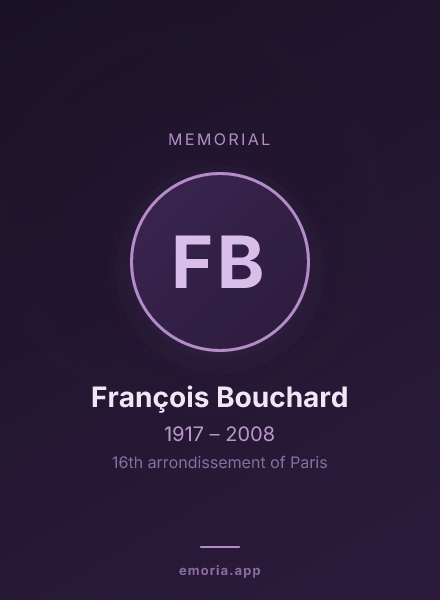 Memorial portrait of François Bouchard