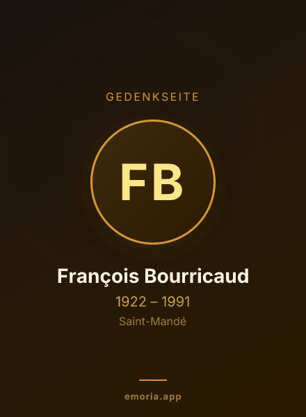 Gedenkportrait von François Bourricaud