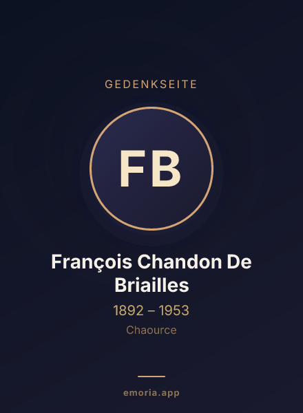 Gedenkportrait von François Chandon De Briailles