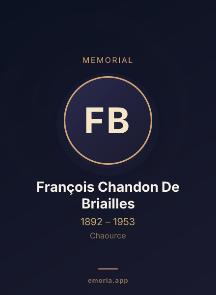Memorial portrait of François Chandon De Briailles
