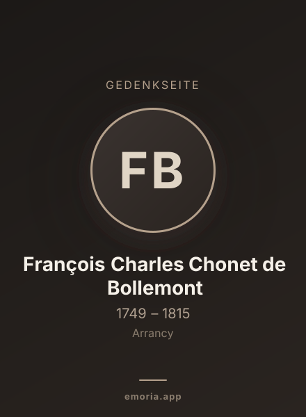 Gedenkportrait von François Charles Chonet de Bollemont