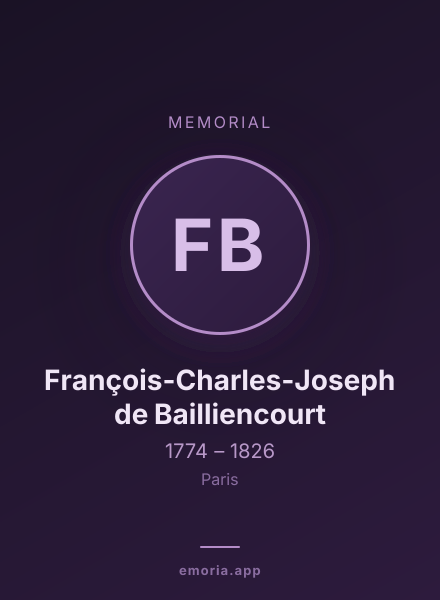 Memorial portrait of François-Charles-Joseph de Bailliencourt