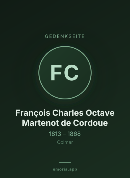 Gedenkportrait von François Charles Octave Martenot de Cordoue