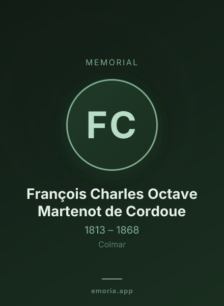 Memorial portrait of François Charles Octave Martenot de Cordoue