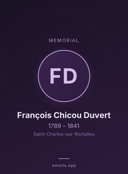 Memorial portrait of François Chicou Duvert
