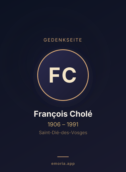 Gedenkportrait von François Cholé
