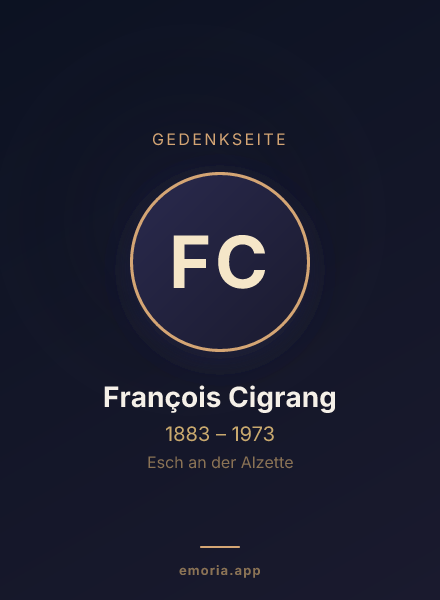 Gedenkportrait von François Cigrang