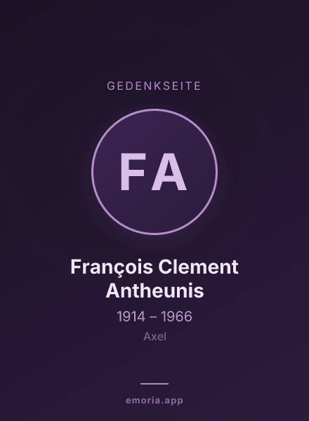 Gedenkportrait von François Clement Antheunis