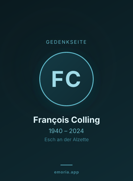 Gedenkportrait von François Colling