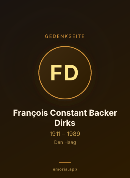 Gedenkportrait von François Constant Backer Dirks