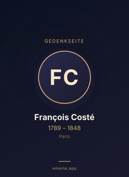 Gedenkportrait von François Costé