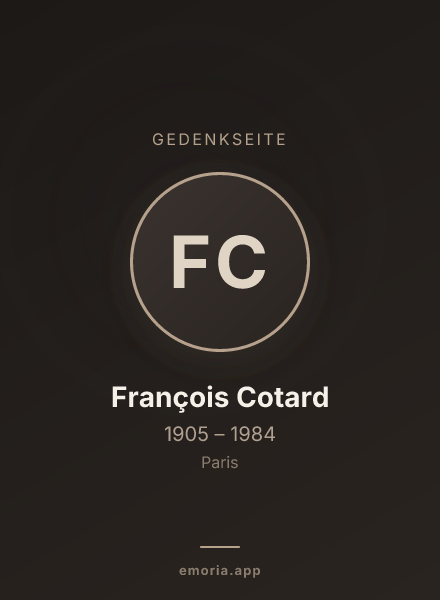 Gedenkportrait von François Cotard