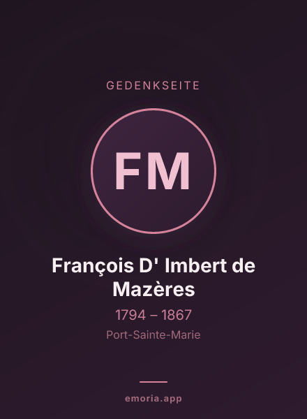 Gedenkportrait von François D' Imbert de Mazères