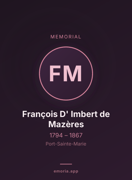 Memorial portrait of François D' Imbert de Mazères