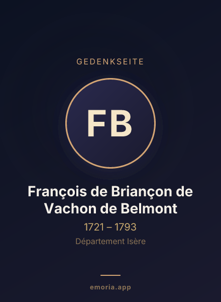 Gedenkportrait von François de Briançon de Vachon de Belmont
