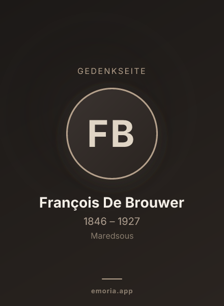 Gedenkportrait von François De Brouwer