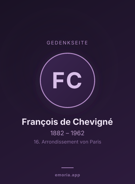 Gedenkportrait von François de Chevigné