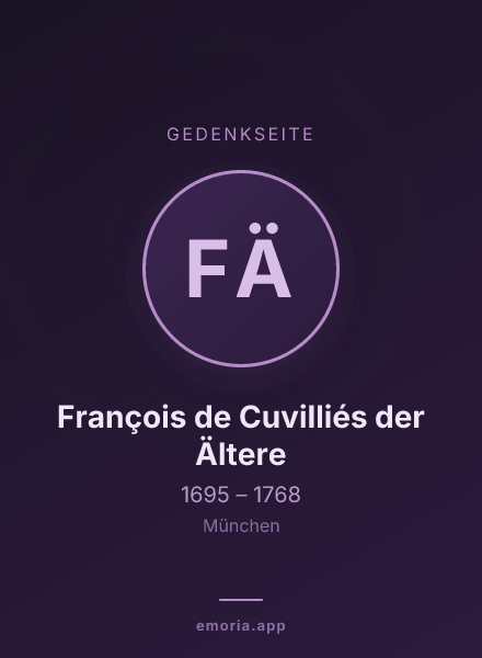 Gedenkportrait von François de Cuvilliés der Ältere