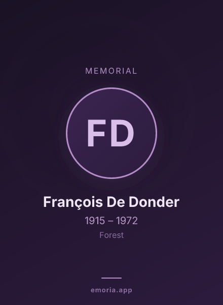 Memorial portrait of François De Donder