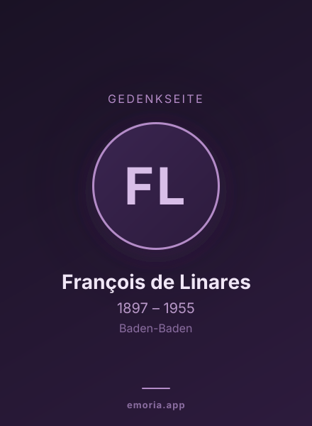 Gedenkportrait von François de Linares