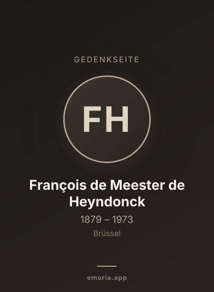 Gedenkportrait von François de Meester de Heyndonck