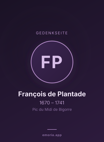 Gedenkportrait von François de Plantade