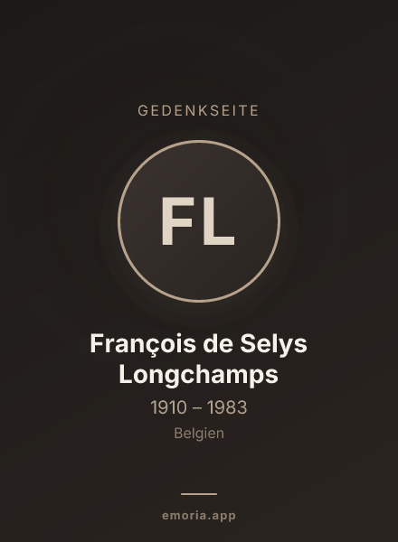 Gedenkportrait von François de Selys Longchamps