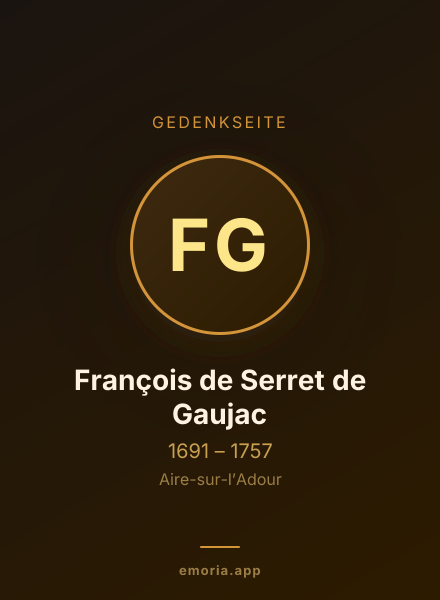 Gedenkportrait von François de Serret de Gaujac