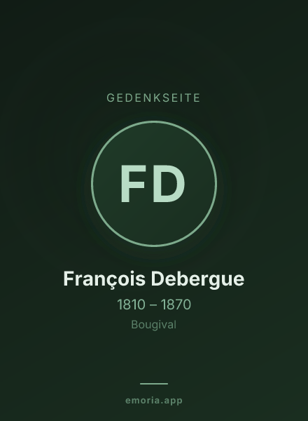 Gedenkportrait von François Debergue