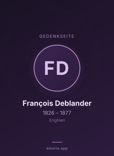 Gedenkportrait von François Deblander