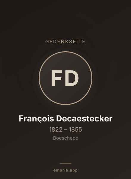 Gedenkportrait von François Decaestecker
