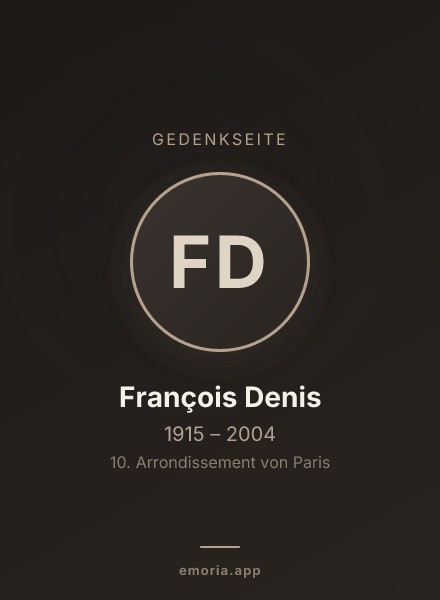 Gedenkportrait von François Denis